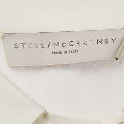 Stella McCartney White Embroidered Cambric Cotton Blend Button Front Blouse M