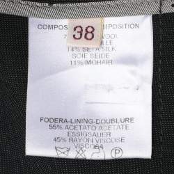 Pre Owned Stella McCartney Dark Grey Wool Blend Belted Blazer S