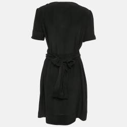 Pre Owned Stella McCartney Black Silk Tie-Up Detail Mini Dress M
