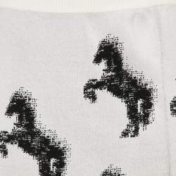 Stella McCartney White Pixel Horse Jacquard Knit Midi Skirt S