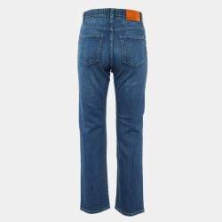 مملوكة مسبقًا Stella McCartney Blue Denim Logo Tape Detail Jeans S/Waist 31"