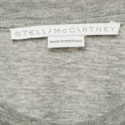 Pre Owned Stella McCartney Grey Star Fringed Jersey T-Shirt S