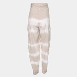 Stella McCartney Beige/White Cotton Bamboo Safari Tie Dye Pant S