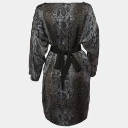 Stella McCartney Grey Snake Print Silk Satin Mini Dress M