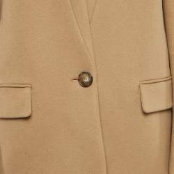 Stella McCartney Brown Wool Blend Button Front Mid-Length Coat M