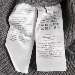 Stella McCartney Grey Wool High Neck Patch Detail Jumper M
