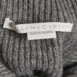 Stella McCartney Grey Wool High Neck Patch Detail Jumper M