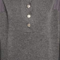 Stella McCartney Grey Wool High Neck Patch Detail Jumper M