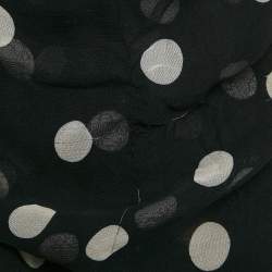Pre Owned Stella McCartney Black Polka Dot Print Voile Crepe One-Shoulder Mini Dress S
