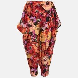 Stella McCartney Red Floral Print Silk Tie-Up Trousers S