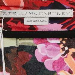 Stella McCartney Red Floral Print Silk Tie-Up Trousers S