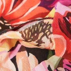 Stella McCartney Red Floral Print Silk Tie-Up Trousers S