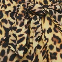 Stella McCartney Brown Leopard Print Silk Tie-Up Trousers M