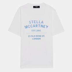 Stella McCartney White Logo Print Crew Neck T-Shirt S