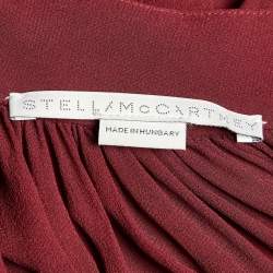 Stella McCartney Burgundy Silk Chiffon Maxi Dress L