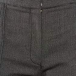 Stella McCartney Black Patterned Wool and Cotton Straight Leg Trousers M