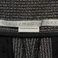 Stella McCartney Black Patterned Wool and Cotton Straight Leg Trousers M