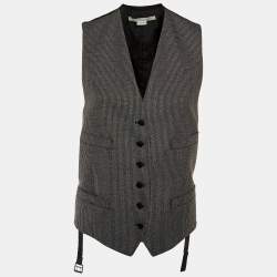Stella McCartney Charcoal Grey Patterned Wool Sleeveless Vest S