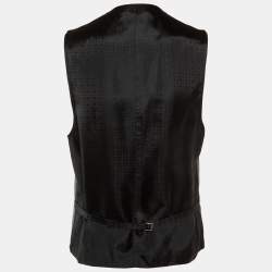 Stella McCartney Charcoal Grey Patterned Wool Sleeveless Vest S