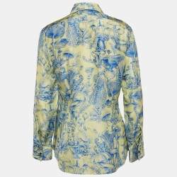 Stella McCartney Green/Blue Printed Silk Shirt M