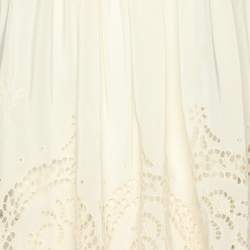 Pre Owned Stella McCartney White Silk Broderie Anglaise Blouse S