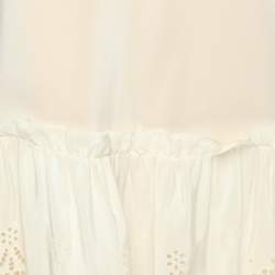 Stella McCartney Light Blush Pink Silk Broderie Anglaise Long Skirt M