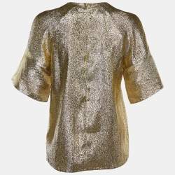 Stella McCartney Gold Lame Flared Sleeve Top M