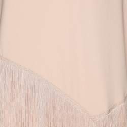 Stella McCartney Peach Crepe Fringe Tops L