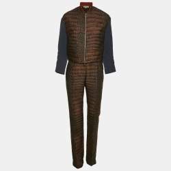 Stella McCartney Brown Jacquard Jacket and Trousers Set XS/M