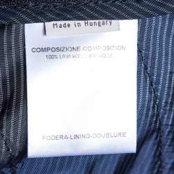 Stella McCartney Navy Blue Wool Belted Cuff Detail Trousers M