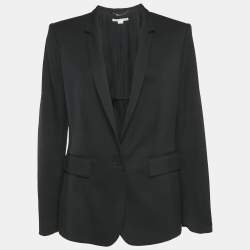 Stella McCartney Black Wool Button Front Blazer M