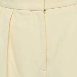 Stella McCartney Cream Wool Wide-Leg Trousers M