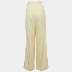 Stella McCartney Cream Wool Wide-Leg Trousers M