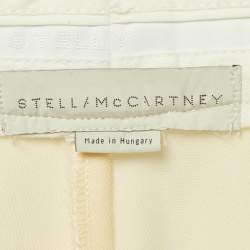 Stella McCartney Cream Wool Wide-Leg Trousers M