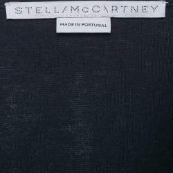 Stella McCartney Navy Blue Jersey Tie-Up Sleeve Blouse S