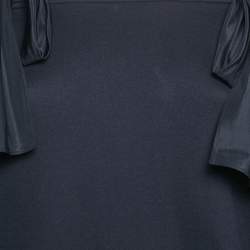 Stella McCartney Navy Blue Jersey Tie-Up Sleeve Blouse S