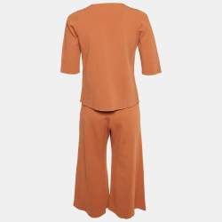 Stella McCartney Brick Brown Jersey Top & Culottes Set XS
