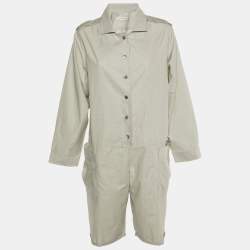Stella McCartney Light Grey Striped Cotton Playsuit S