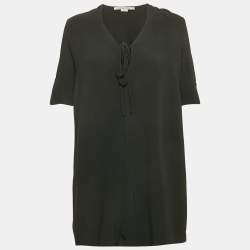 Stella McCartney Black Crepe Tie-Up Detail Mini Dress S