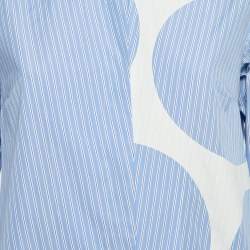 Stella McCartney Blue Stripe Cotton Asymmetric Shirt XS
