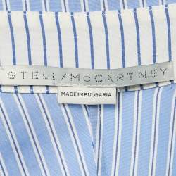 Stella McCartney Blue Stripe Cotton Asymmetric Shirt XS