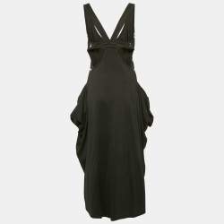 Stella McCartney Black Printed Jersey Olwen Cutout Sleeveless Midi Dress M