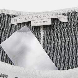 Pre Owned Stella McCartney White Plaid Knit Trousers M