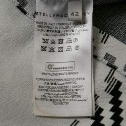 Pre Owned Stella McCartney White Plaid Knit Trousers M