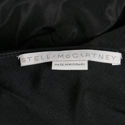 Stella McCartney Black Silk Blend Bow Detail One Shoulder Top S