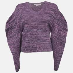 Stella McCartney Purple Patterned Cotton Knit Sweater M