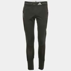Stella McCartney  X Adidas Black Mesh Trim Jersey Leggings L