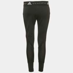 Stella McCartney  X Adidas Black Mesh Trim Jersey Leggings L