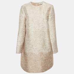 Stella McCartney Beige Snake Pattern Jacquard Short Dress L