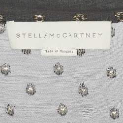 Stella McCartney Navy Blue Silk Lurex Fil-coupe Tie-Up Detail  Jumpsuit M